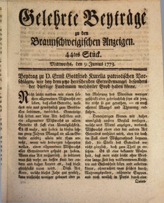 Braunschweigische Anzeigen Mittwoch 9. Juni 1773