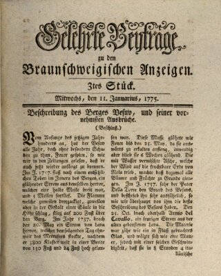Braunschweigische Anzeigen Mittwoch 11. Januar 1775