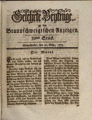 Braunschweigische Anzeigen Samstag 20. Mai 1775