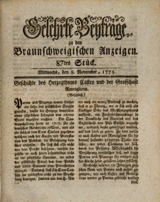 Braunschweigische Anzeigen Mittwoch 8. November 1775