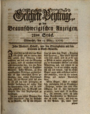 Braunschweigische Anzeigen Mittwoch 13. März 1776