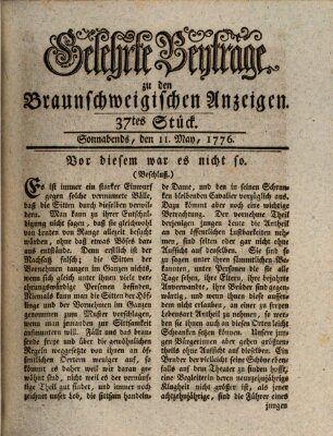 Braunschweigische Anzeigen Samstag 11. Mai 1776