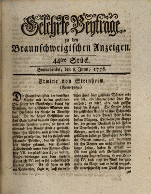 Braunschweigische Anzeigen Samstag 8. Juni 1776