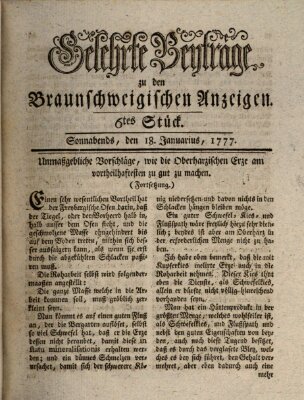 Braunschweigische Anzeigen Samstag 18. Januar 1777