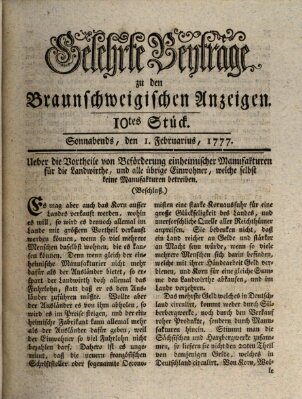 Braunschweigische Anzeigen Samstag 1. Februar 1777