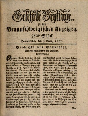 Braunschweigische Anzeigen Samstag 3. Mai 1777