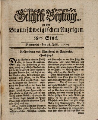 Braunschweigische Anzeigen Mittwoch 28. Juli 1779