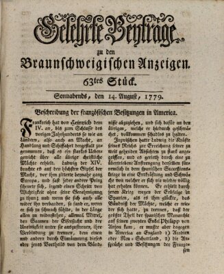 Braunschweigische Anzeigen Samstag 14. August 1779