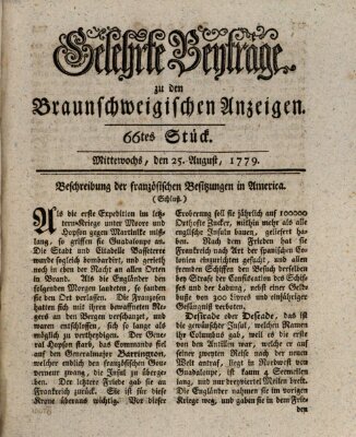 Braunschweigische Anzeigen Mittwoch 25. August 1779