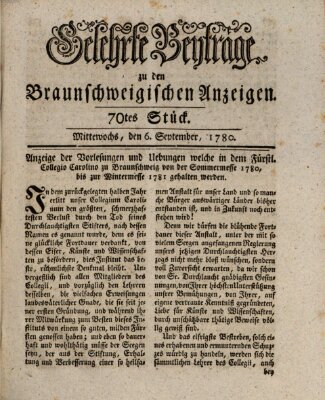 Braunschweigische Anzeigen Mittwoch 6. September 1780