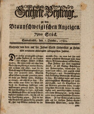 Braunschweigische Anzeigen Samstag 7. Oktober 1780