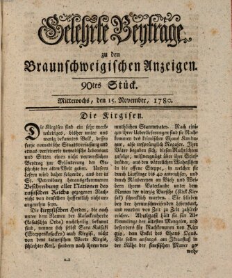 Braunschweigische Anzeigen Mittwoch 15. November 1780