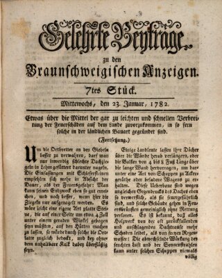 Braunschweigische Anzeigen Mittwoch 23. Januar 1782