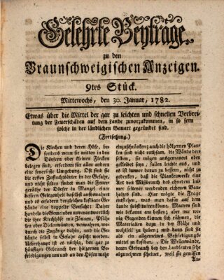Braunschweigische Anzeigen Mittwoch 30. Januar 1782