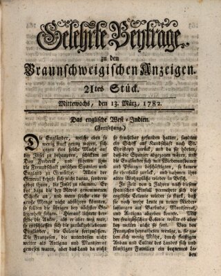 Braunschweigische Anzeigen Mittwoch 13. März 1782