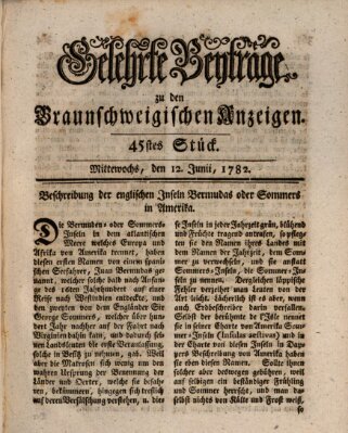 Braunschweigische Anzeigen Mittwoch 12. Juni 1782