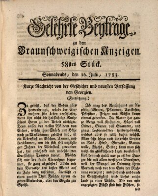 Braunschweigische Anzeigen Samstag 26. Juli 1783
