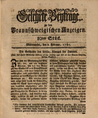 Braunschweigische Anzeigen Mittwoch 2. Februar 1785