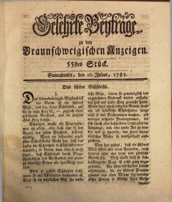 Braunschweigische Anzeigen Samstag 16. Juli 1785