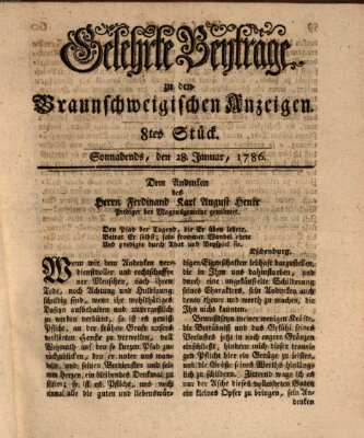 Braunschweigische Anzeigen Samstag 28. Januar 1786