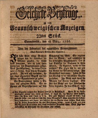 Braunschweigische Anzeigen Samstag 18. März 1786
