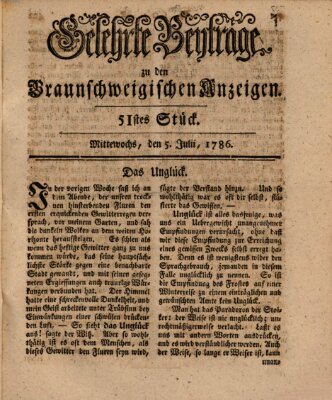 Braunschweigische Anzeigen Mittwoch 5. Juli 1786
