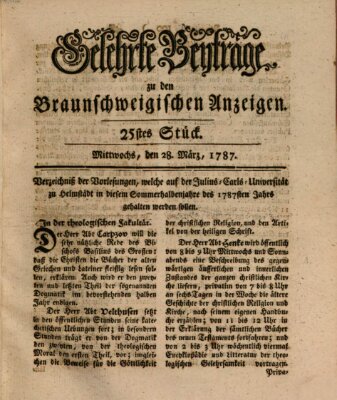 Braunschweigische Anzeigen Mittwoch 28. März 1787