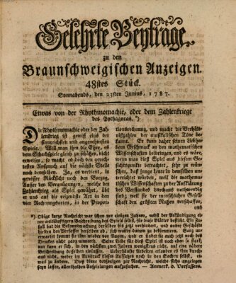 Braunschweigische Anzeigen Samstag 23. Juni 1787