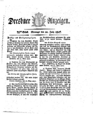 Dresdner Anzeigen Montag 20. Juli 1807