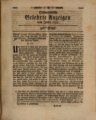 Hannoverische gelehrte Anzeigen (Hannoversche Anzeigen) Freitag 30. November 1753