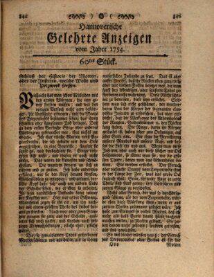 Hannoverische gelehrte Anzeigen (Hannoversche Anzeigen) Montag 29. Juli 1754