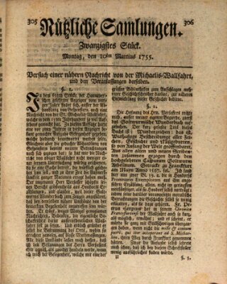 Nützliche Samlungen (Hannoversche Anzeigen) Montag 10. März 1755