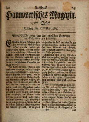 Hannoverisches Magazin (Hannoversche Anzeigen) Freitag 22. Mai 1767