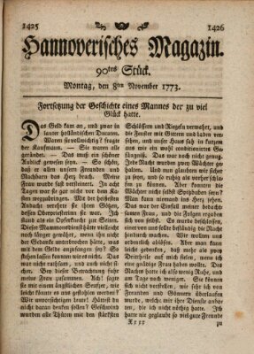 Hannoverisches Magazin (Hannoversche Anzeigen) Montag 8. November 1773