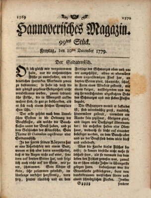 Hannoverisches Magazin (Hannoversche Anzeigen) Freitag 10. Dezember 1779