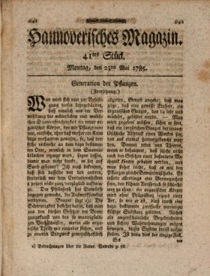 Hannoverisches Magazin (Hannoversche Anzeigen) Montag 23. Mai 1785