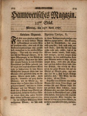 Hannoverisches Magazin (Hannoversche Anzeigen) Montag 23. April 1787