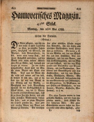Hannoverisches Magazin (Hannoversche Anzeigen) Montag 26. Mai 1788