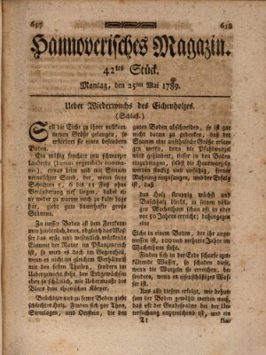 Hannoverisches Magazin (Hannoversche Anzeigen) Montag 25. Mai 1789