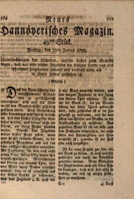Neues hannoversches Magazin (Hannoversche Anzeigen) Freitag 19. Juni 1795