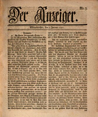 Der Anzeiger (Allgemeiner Anzeiger der Deutschen) Mittwoch 5. Januar 1791