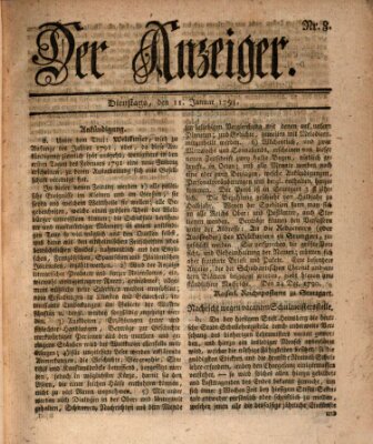 Der Anzeiger (Allgemeiner Anzeiger der Deutschen) Dienstag 11. Januar 1791