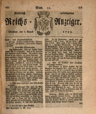 Kaiserlich privilegirter Reichs-Anzeiger (Allgemeiner Anzeiger der Deutschen) Dienstag 6. August 1793