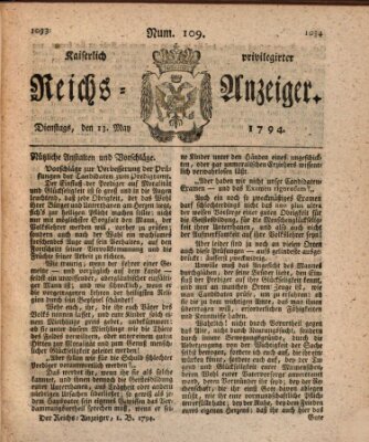 Kaiserlich privilegirter Reichs-Anzeiger (Allgemeiner Anzeiger der Deutschen) Dienstag 13. Mai 1794