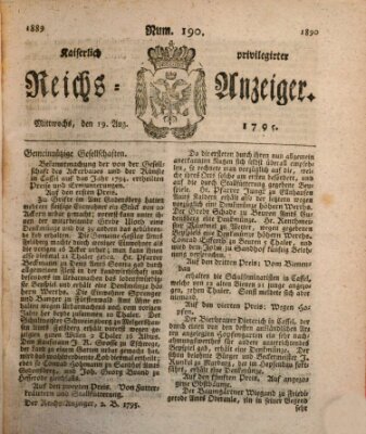 Kaiserlich privilegirter Reichs-Anzeiger (Allgemeiner Anzeiger der Deutschen) Mittwoch 19. August 1795