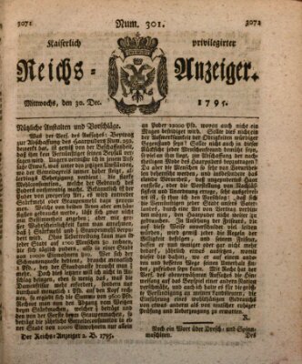 Kaiserlich privilegirter Reichs-Anzeiger (Allgemeiner Anzeiger der Deutschen) Mittwoch 30. Dezember 1795