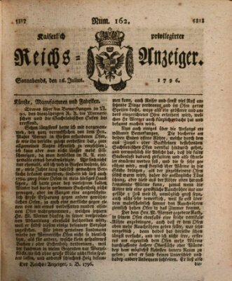 Kaiserlich privilegirter Reichs-Anzeiger (Allgemeiner Anzeiger der Deutschen) Samstag 16. Juli 1796