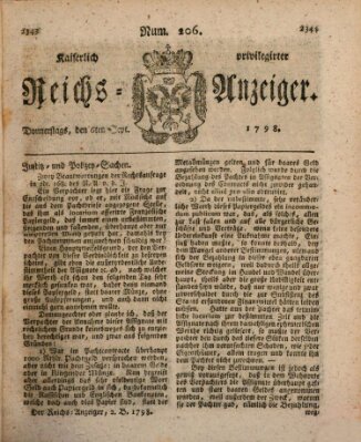 Kaiserlich privilegirter Reichs-Anzeiger (Allgemeiner Anzeiger der Deutschen) Donnerstag 6. September 1798