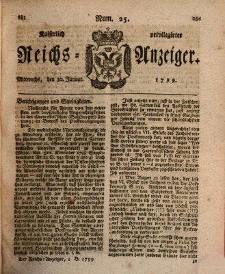Kaiserlich privilegirter Reichs-Anzeiger (Allgemeiner Anzeiger der Deutschen) Mittwoch 30. Januar 1799