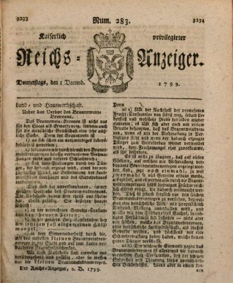 Kaiserlich privilegirter Reichs-Anzeiger (Allgemeiner Anzeiger der Deutschen) Donnerstag 5. Dezember 1799